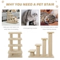 thumbnail image 5 of 25" 4-Step Multi-Level Carpeted Cat Scratching Post Pet Stairs, Beige, 5 of 6