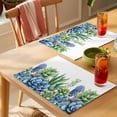 thumbnail image 4 of Green Blue Succulent Placemats Set of 12 Summer Botanical Tropical Place Mats Indoor Wipeable Table Mats Washable Cloth Dining Table Placemats for Kitchen Holiday Party Home Decor 13x19 Inch, 4 of 9