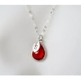 thumbnail image 2 of Personalized Garnet Necklace, January Teardrop Birthstone Necklace, Bridesmaid Necklace, Custom Initial Necklace, Gift for Her - 16" Gold Plated, 2 of 5