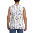 thumbnail image 4 of Goofa Lavender Flowers Printed Men's Sleeveless T-Shirt - Athletic Gym Workout Tank Top for Men - Moisture-Wicking, UPF 30+ Quick-Dry Muscle Tee-Small, 4 of 8