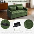 thumbnail image 6 of Euroco 56.9" Loveseat Sofa Pull-out Sofa Bed Sleeper Sofa with a Reversible Backrest Cushion, Side Pockets, Two USB Ports and a Phone Holder for Living Room, Green, 6 of 9