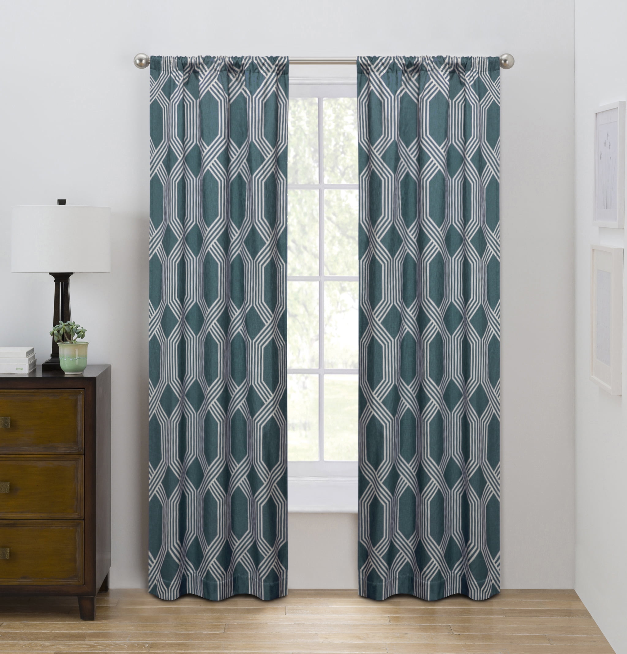 Eclipse Draft Stopper Samantha Geo Print Room Darkening Rod Pocket