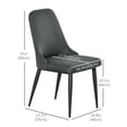 thumbnail image 3 of HOMCOM Dining Chair Set of 2, Fabric Upholstered Side Chairs for Kitchen, 3 of 9