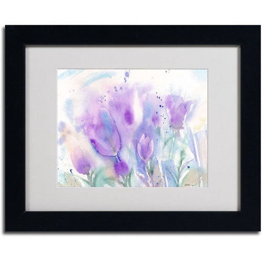 Trademark Fine Art "Purple Blues" Canvas Art by Sheila Golden, Black Frame