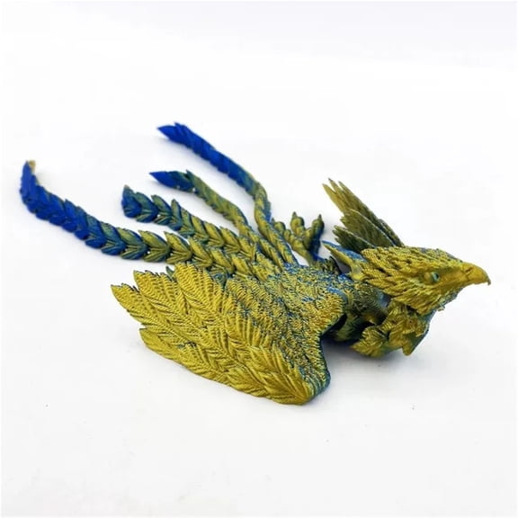 1pc 3D Printed Long Tail Phoenix Simulation Animal Model: Joint Movable Design As Home Ornament & Engaging