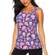thumbnail image 1 of Fotbe cartoon rainbow Skull Blusas Sin Mangas para Mujer – Estilo Casual, Corte Suelto, Slim-Fit, Cuello Redondo Deportivo, Tops de Verano para Gimnasio y Yoga-Small, 1 of 7