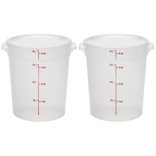 Recipiente de almacenamiento de alimentos Cambro de 4 litros (paquete de 2) sin BPA con tapas