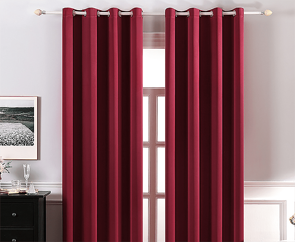 Curtains 2 pieces of thickened blackout curtains doublesided finished perforated curtains 132