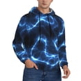 thumbnail image 2 of Naloa Blue Lightning Men's Casual Hooded Collar Drawstring Hoodies Pullover Sweatshirts Casual Long Sleeve Shirts-4X-Large, 2 of 7