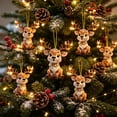 thumbnail image 4 of Hyknon Cute Acrylic Christmas Ornaments Pendant, Clear 2D Flat Festive Decor with Hanging Rope, Thick Reindeer Rearview Mirror Pendant, Portable Hanging Decor for Xmas Tree Car Backpack Holiday Gifts, 4 of 7