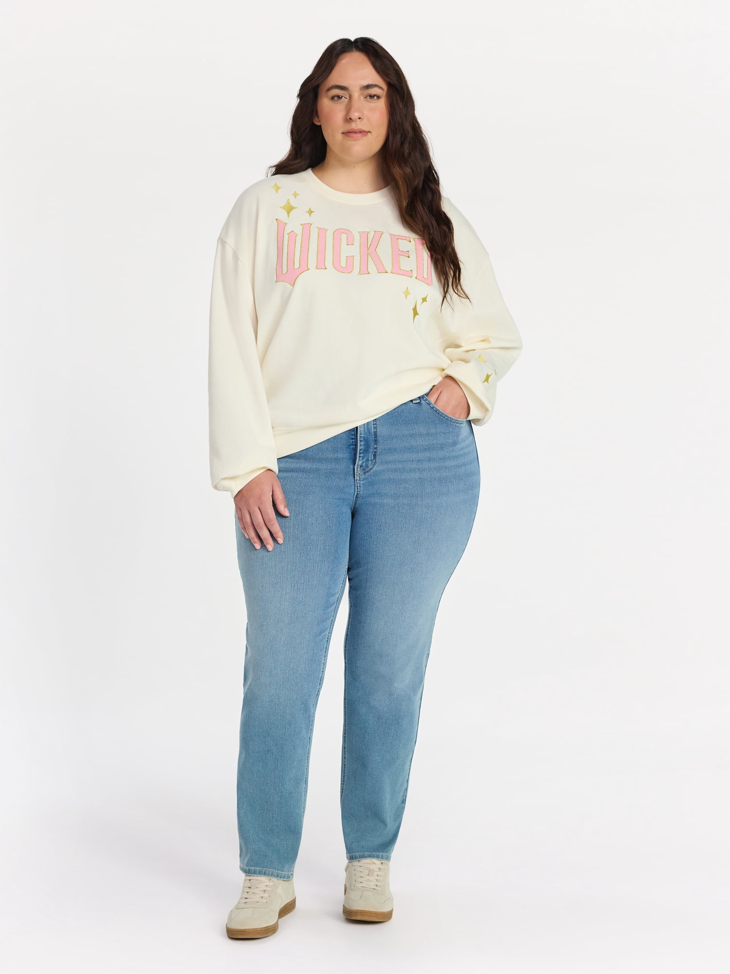 Wicked Women’s and Women’s Plus Embroidered Graphic Sweatshirt, Sizes XXS-4X