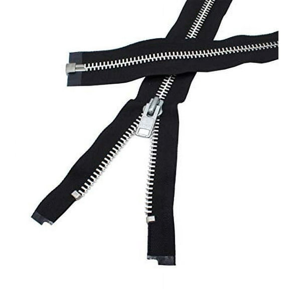 YKK #10 10 Inch to 36 Inch Aluminum Separating Jacket Zipper Extra Heavy Duty Metal Zippers for Sewing Coats Crafts (Black - 580, 31 Inches)