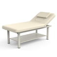 thumbnail image 1 of A2ZHOME 80-Inch Wide Beauty Spa Massage Table - Quality Leather Facial Bed with Iron Round Legs - Gray (asPic), 1 of 14