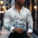 thumbnail image 1 of Camisa informal de negocios para hombre, primavera/verano, con botones de solapa, manga larga, estampado de mariposas que cambian de color, tela cómoda, 1 of 6