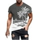 thumbnail image 1 of Camisetas de Manga Larga para Hombres Imprimir Fallow Cuello Redondo Camiseta, Moda Casual Manga Corta Mezcla de Algodón/Lino, 1 of 9