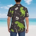 thumbnail image 3 of Lsque Dinosaur Skeleton pattern Hawaiian Shirt for Men, Unisex Summer Beach Casual Short Sleeve Button Down Shirts-X-Large, 3 of 9