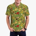 thumbnail image 3 of Balery Squirrel And Fox In The Forest Printed Men’s Short Sleeve Polo Shirt, Midweight Men's Shirt,Golf Polo shirts -3X-Large, 3 of 9