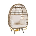 thumbnail image 7 of Kselythan Outdoor 360° Swivel Egg Chair,Oversized Egg-Shaped Lounge Chair with Steel Frame and 4 Thick Cushions,Indoor Outdoor Patio Large Wicker Egg Chair,Rotating Wicker Egg Basket Lounge Chairs, 7 of 7