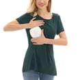 thumbnail image 2 of Bearsland Women's Plus Size Short Sleeve Maternity Nursing Shirt Breastfeeding Top Blouse, 2 of 5