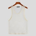 thumbnail image 3 of INCERUN Men's Sleeveless Glitter Mesh Fishnet Top Tanks, 3 of 9
