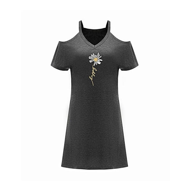 Vestido casual con hombros descubiertos para mujer, para viajes, desplazamientos, fiestas, uso diario XL