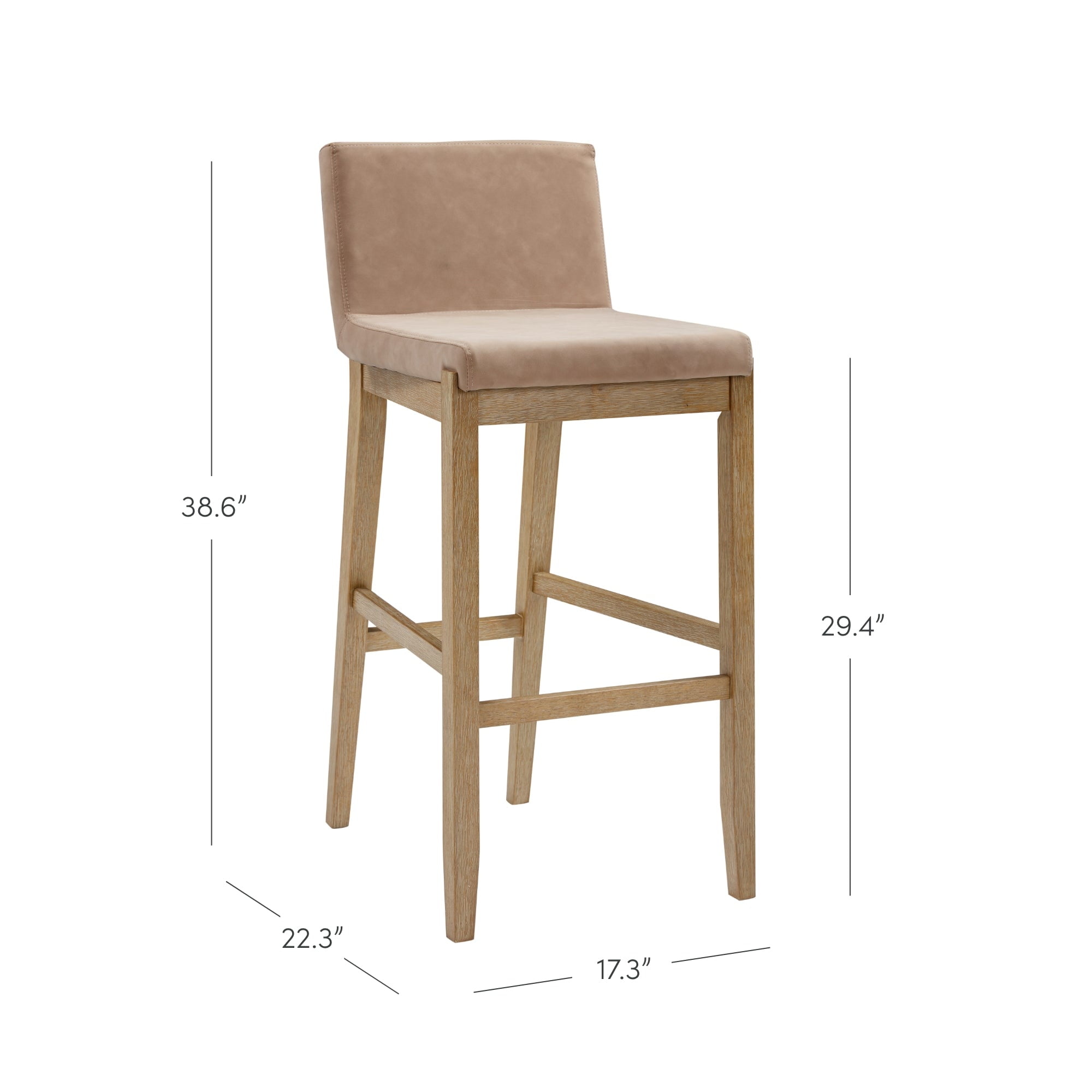 Nathan James Faux Leather Seat Bar Stool