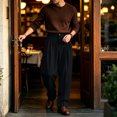 thumbnail image 7 of FGVCTG Mens Pleated Dress Pants, Classic Fit Stretch Waist Loose Lightweight Trousers Straight Casual Work Dress Slacks with Belt Loop Black 2XL, 7 of 7