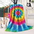 thumbnail image 2 of Colorful Rainbow Tie Dye Spiral Pattern Blanket,Comfortable Soft Flannel Throw Blanket,All Season,Warm Lightweight Blankets for Sofa Bed Couch Living Room Chair,40"x50", 2 of 4