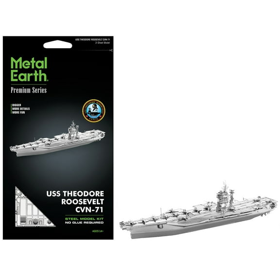 Model Kit  USS Theodore Roosevelt CVN-71 Aircraft Carrier (Expert Difficulty) Steel Model Kit by Metal Earth