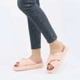 thumbnail image 7 of Ecetana House Slippers for Women Corduroy Cross Band Memory Foam Slippers Open Toe Non-Slip Home Shoes, 7 of 7