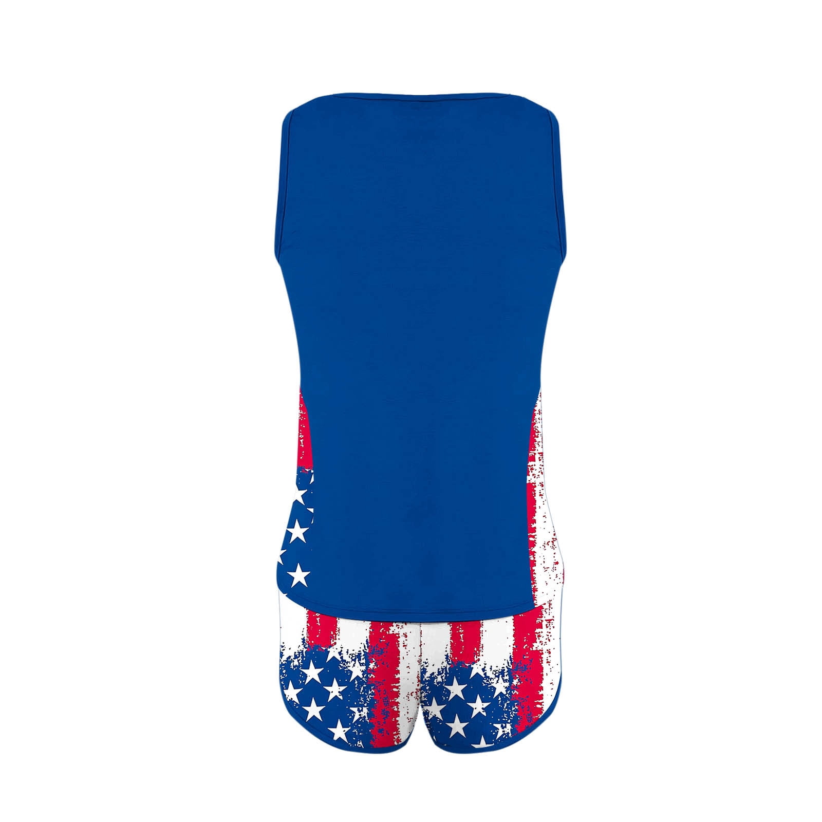 Fewfanhot Swimsuit for Women 4th of July American Flag Ptinted Two Piece Bathing Suits with Sporty Pockets Swim Shorts