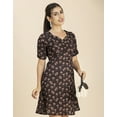 thumbnail image 2 of Moomaya Womens Short Sleeves Mini Dress, Sweetheart Neck, A-Line Dress, 2 of 8