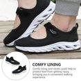 thumbnail image 3 of 1 par de zapatos casuales de malla transpirable para mujer de mediana edad (negros), 3 of 8