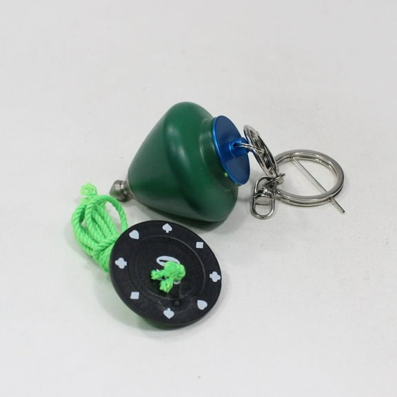Strummol8 Delrin Spin Top and Keychain - Love - Green