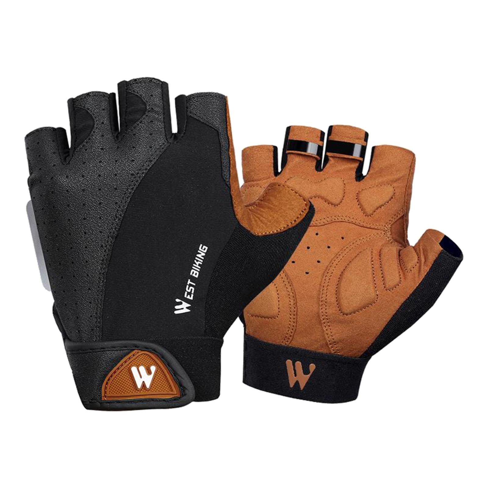 Details about   Cycling Gloves Luxury Leather Half Finger bicycle Glove Spandex Back Padded Palm 