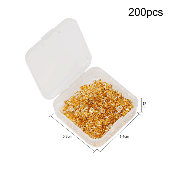 Vogem 200Pcs Butterfly Earring for Men Women Gold Backs Scroll Earring Anti-Fall Earring Back Clasp Spare Parts Hypoallergenic