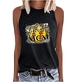 thumbnail image 1 of Birdeem Mode Femmes Imprimé Col Rond Sans Manches Chemises à Blocs Tunique T-Shirt Hauts, 1 of 1