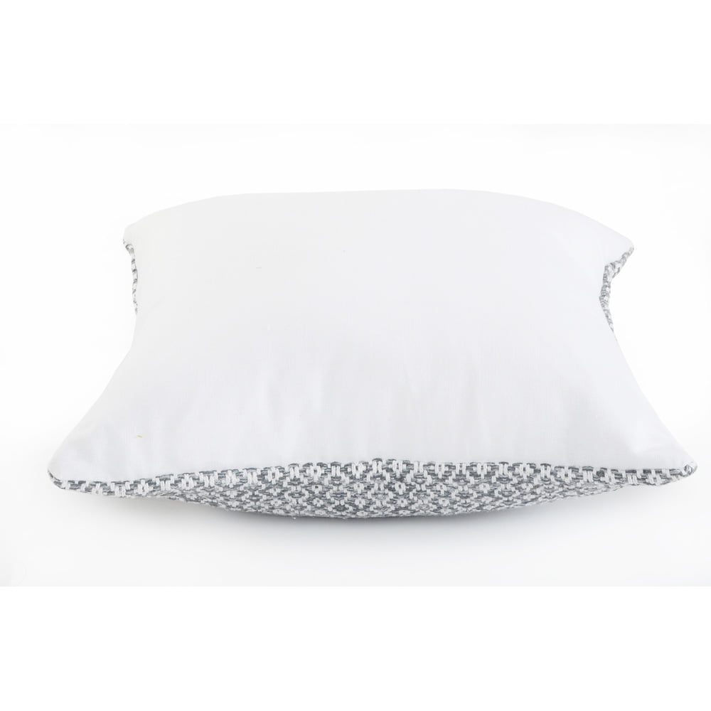 Ox Bay Hampton Set of 2 Gray/White Striped 18" x 18" Cotton Adult Decorative Feather Filled Pillow Set