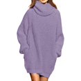thumbnail image 1 of LAICAIW Robe Chandail Longue Ample à Col Roulé Oversize pour Femmes, 1 of 7