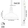 thumbnail image 3 of FSLiving Hanging Swag Lamp no Wiring Needed Portable Pendant Light with 15ft Plug-in UL Dimmable Cord Macaron Exterior White and Interior White Iron Shade, Wooden E26 Socket Customizable, 3 of 9