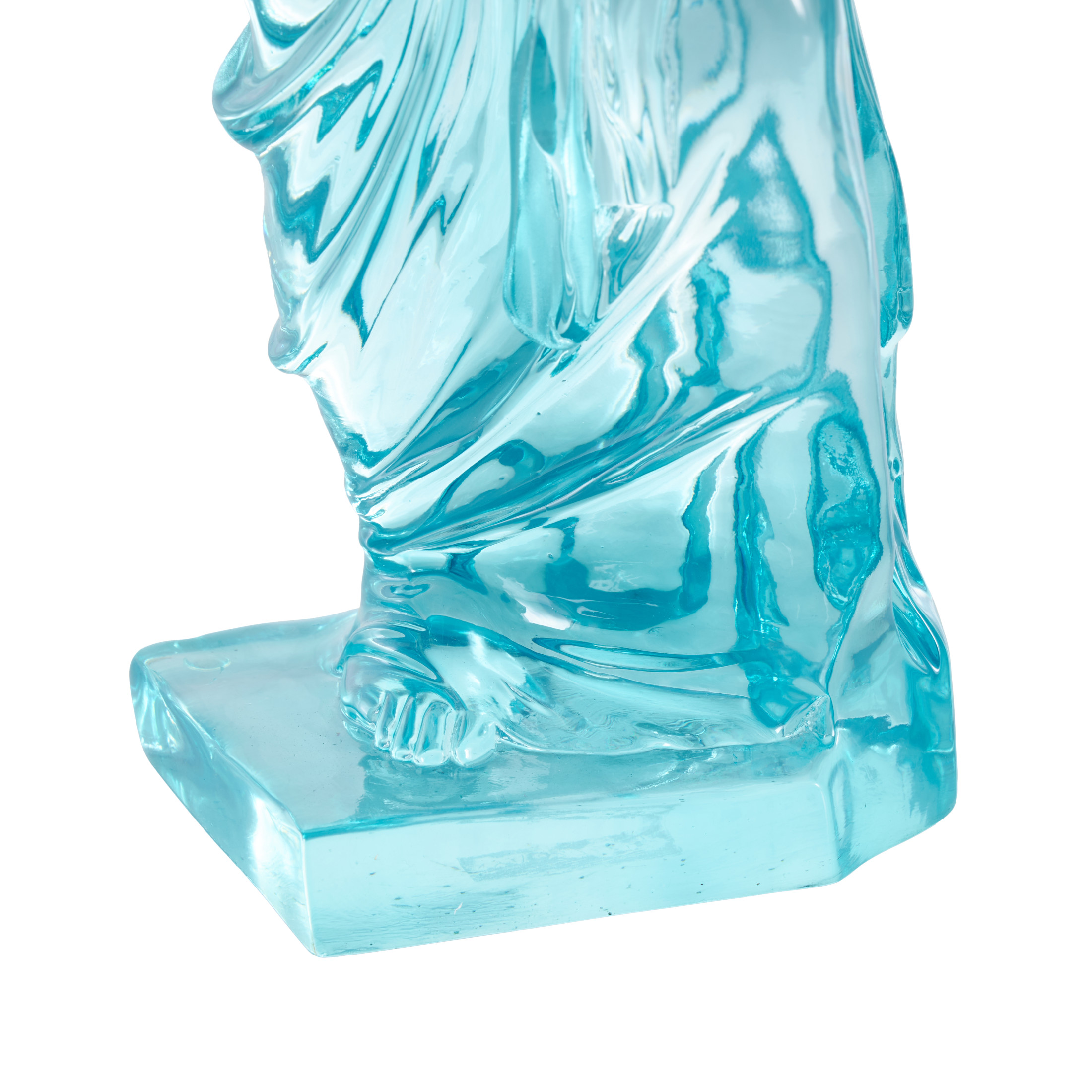 6" x 18" Light Blue Resin Tinted Woman Sculpture, by DecMode