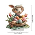 thumbnail image 4 of YWIYIUD Easter Decoration Spring Easter Centerpieces Tiered Tray Decor BunnyOrnament 2D Acrylic Desktop Ornament Cartoon Cute Easter Rabbit Egg Flower Decoration for Living Room Holiday Party Supplie, 4 of 8