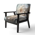 thumbnail image 3 of Designart "Seashell Monochromatic II" White Animals Upholstered Accent Chair - Modern Arm Chair For Living Room, 3 of 7