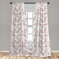 thumbnail image 5 of Ambesonne Vintage Curtains, Rustic Sprigs Wild Poenies, Pair of 28"x84", Burgundy White, 5 of 5