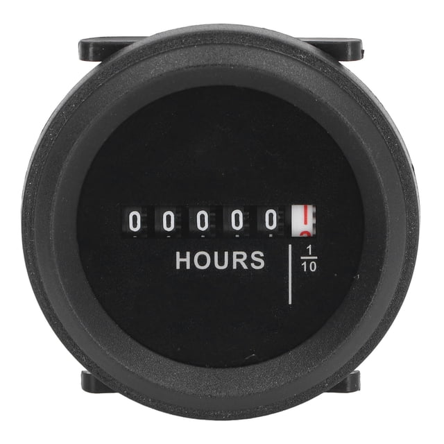 Quartz Hour Meter, Easy Installation High Accuracy Round Hour Meter 6-80VAC DC Multifunctional for Air Compressors