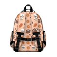 thumbnail image 3 of Football Coffee Cup Orange Pattern Backpack for School, Cute School Bag with Adjustable Shoulder Straps and Padded Back, 15.25"x11.5"x5.25", 3 of 5