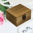 thumbnail image 4 of Wooden Storage Box with Lid Unpainted Vintage Color, Wooden Jewelry Box, Rectangular Wooden Storage Box with Lock for DIY Crafts and Gift Wrapping, 3.7 x 3.9 x 2.4 inches, 4 of 5