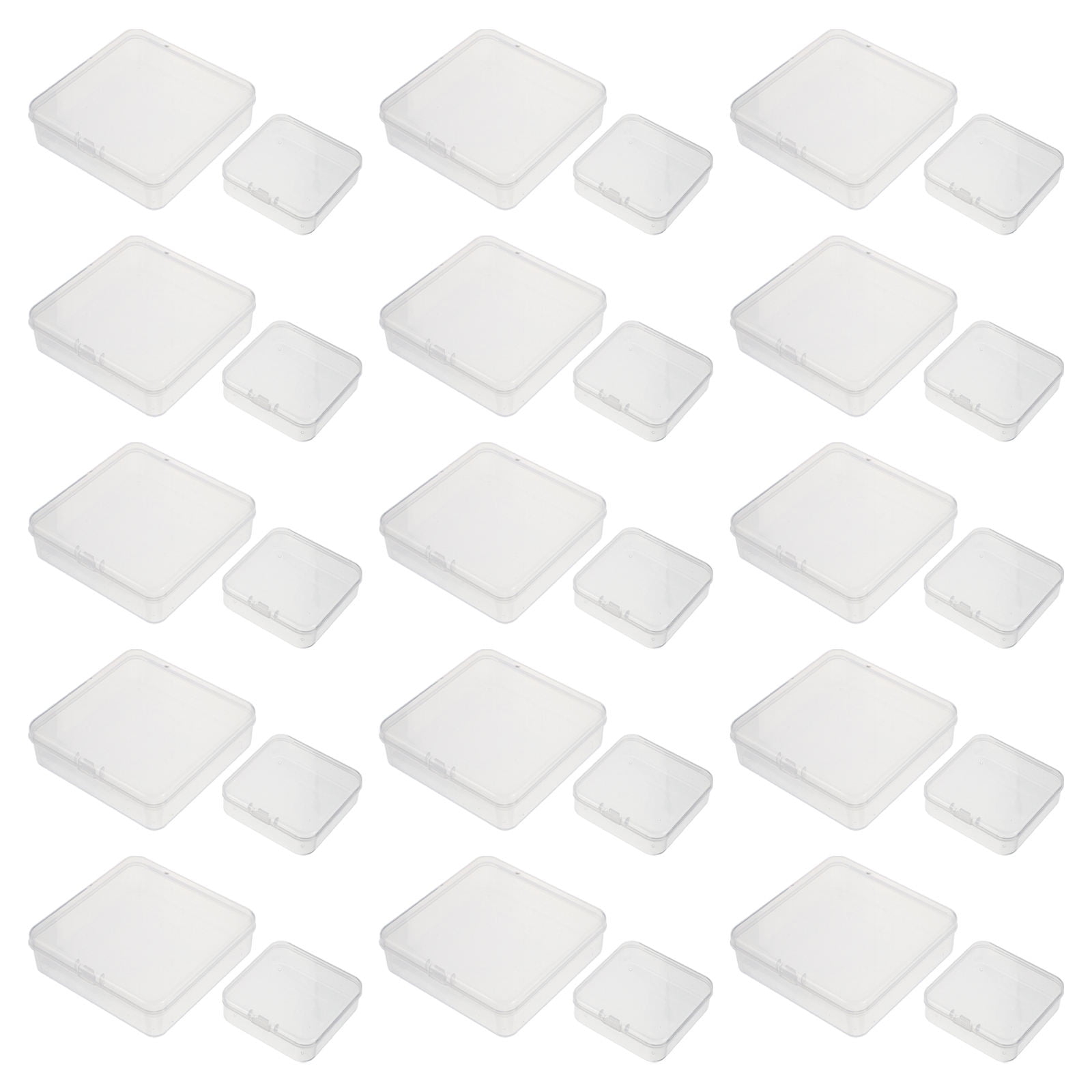 30pcs Transparent Rectangular Storage Container Multi-Functional PP Plastic Box Craft Supplies for Jewelry Small Items Organizing Storing