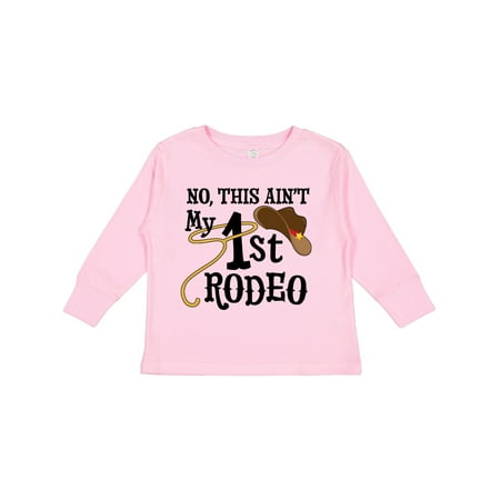 

Inktastic No This Ain t My 1st Rodeo Cowboy Hat and Lasso Gift Toddler Boy or Toddler Girl Long Sleeve T-Shirt