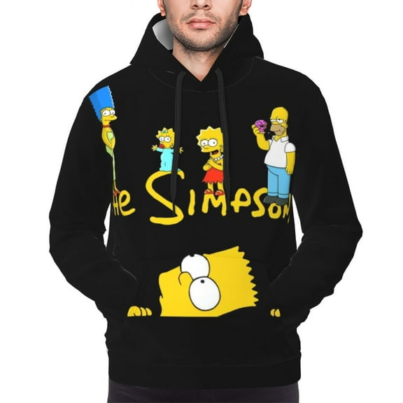 Unisex Men's and Women's Simpsons Hoodies 3D Fashion Digital Print Cartoon Pullover Hooded Sweatshirts with Pockets